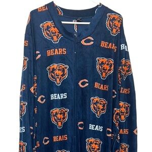 NFL Chicago Bears Football Onsie Footed Soft Fleece Unisex Pajamas